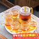 瓷牌茗茶具 錘紋玻璃茶具套裝簡(jiǎn)約日式耐高溫功夫茶杯辦公室泡茶壺茶盤(pán)小套 錘紋雅致7件套+圓形密胺盤(pán) 8件