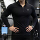 安德瑪（Under Armour）速干T恤男裝 26夏季新款速干Tech半拉鏈訓練緊身長(cháng)袖運動(dòng)健身衣 1328495-速干-Tech輕質(zhì)面料- 黑色 L 175/96A