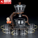正揚玻璃自動(dòng)茶具懶人整套磁吸茶壺防燙高檔泡茶器功夫杯茶盤(pán)套裝家用 自動(dòng)(迎客)+金色把杯