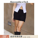 Abercrombie & Fitch美式性感氣質(zhì)亞麻混紡修身迷你半身裙短裙25夏季女裝143-5067 黑色 S (165/72A)