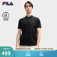 FILA斐樂(lè )官方男士短袖POLO衫夏季新款舒適休閑基礎針織上衣 正黑色-BK M 170/92A/M