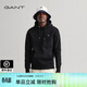 GANT甘特男士時(shí)尚簡(jiǎn)約休閑美式運動(dòng)經(jīng)典棉混紡純色抽繩連帽衛衣 5黑色 S