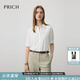 PRICH簡(jiǎn)約直身版型淡人氣質(zhì)純色短袖襯衫2025秋季新款通勤上衣女 39象牙白色 M (165)