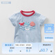 davebella戴維貝拉兒童童裝男童夏裝薄款T恤兒童寶寶短袖休閑上衣海洋印花100cm