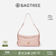 BAGTREE【明星同款】包包樹(shù)奶盒包植鞣皮單肩斜挎腋下通勤Hobo枕頭女士包 水霧粉-中號【磁吸拉鏈款】 高級小眾