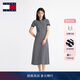 TOMMY JEANS【A字廓形】春夏女裝氣質(zhì)休閑收腰修身顯瘦POLO領(lǐng)連衣裙長(cháng)裙
