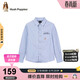 暇步士（Hush Puppies）童裝男童全棉長(cháng)袖襯衫春季兒童學(xué)院風(fēng)休閑襯衣 牛津色 160