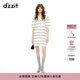 DZZIT地素連衣裙2024秋季雙色暗紋提花工藝上衣女 白色 M