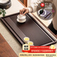 憶壺茶（YIHUTEA）茶盤(pán)托盤(pán)家用排水式功夫茶臺茶具配件實(shí)木茶托盤(pán)套裝竹木干泡盤(pán) 黑檀色-茶盤(pán)【66*34*2.3】特大號