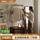 MUU北歐復古實(shí)木衣帽架臥室落地衣架移動(dòng)多功能玄關(guān)收納便捷掛衣架 四季落地衣架