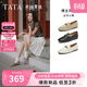 他她TATA女鞋絲絨拿鐵秋款單鞋時(shí)尚休閑鞋羊皮樂(lè )福鞋 黑色 36