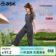 ASK JUNIOR女童夏裝運動(dòng)套裝夏季薄短版T恤+闊腿長(cháng)褲兩件套 灰色 150 