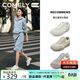 康莉（COMELY）百搭德訓鞋阿甘鞋女春季新款舒適軟底厚底運動(dòng)鞋休閑鞋 米灰色 37