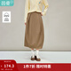 茵曼（INMAN）法式通勤高級感半身長(cháng)裙2026春季女裝新款氣質(zhì)A字寬松裙子 淺咖色 L