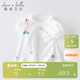 戴維貝拉（DAVE＆BELLA）davebella夏天兒童女童短袖T恤嬰幼兒女寶寶棉質(zhì)上衣DB13960白色