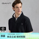 GANT/甘特【100%棉】夏男士休閑時(shí)尚印花logo翻領(lǐng)短袖T恤POLO衫 5黑色 XL