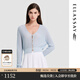 歌力思（ELLASSAY）2026夏季新款萊賽爾復古坑條肌理珍珠扣針織衫女EWB372M00900 薄霧藍 S