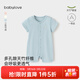 babylove【清倉】嬰兒連體衣夏季薄款短袖哈衣外出爬服純色竹棉居家睡衣 優(yōu)雅綠 90cm