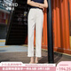 婭麗達（YERAD）休閑直筒褲女2024夏季新款西褲小個(gè)子女褲黑色開(kāi)叉西裝褲 白色(K0) 27碼(2尺)
