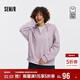 森馬（Semir）[商場(chǎng)同款]衛衣女連帽oversize慵懶2025秋刺繡假兩件101525116018