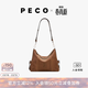PECO小丑Hobo包春夏新款單肩復古植鞣皮大容量通勤手提生日禮物托特包 中號琥珀色頭層半樹(shù)膏牛皮