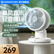 艾美特電風(fēng)扇家用小型桌面臺式渦輪空氣循環(huán)扇2026年新款直流電機迷你臺扇 珍珠白【遙控款/9H定時(shí)/直流電機】