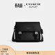 蔻馳（COACH）奧萊男士男包經(jīng)典標志老花 RACER信使包斜挎單肩包 QB/炭黑色/黑色