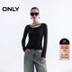 ONLY 2025夏季純色收腰修身顯瘦大圓領(lǐng)長(cháng)袖T恤女|125302011