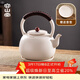 容山堂蘇打釉燒水煮茶壺圍爐煮茶器具陶瓷泡茶壺電陶爐高檔功夫茶具套裝 蘇打釉木鈕提梁壺-寶潤壺 1150ml