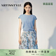 ARTiSSTYLE斯玳女裝 絲滑面料包袖T恤AS2016618-098 水藍色 L (40)