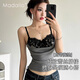 莫代爾純欲性感風(fēng)蕾絲拼接吊帶背心女設計感小眾修身顯瘦辣妹上衣