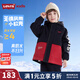 Levi's【小軟殼加絨】李維斯兒童三防風(fēng)衣男女童冬季童裝防風(fēng)保暖外套 黑美人 160 /76 【建議身高152-158cm】