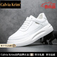 CalviaKrim品牌輕奢男鞋高檔男士休閑鞋厚底皮面板鞋男增高軟底小白鞋子男潮 白色 【正品男鞋】 38 (240mm)
