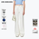 ANN ANDELMAN官方直營(yíng)2026新款基礎款白色牛仔褲棉質(zhì)褲腳毛邊直筒闊腿褲 白色 XS