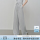 范思藍恩淺灰色寬松闊腿褲女秋季2025新款松弛顯瘦直筒休閑褲3101 淺灰色 M