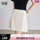 歐莎（OSA）休閑短褲女夏季高腰a字褲裙小個(gè)子通勤百搭顯瘦女褲 米白色 S