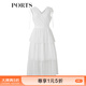 PORTS寶姿春夏新品女裝V-領(lǐng)無(wú)袖中長(cháng)連衣裙SM8D059MLN001 奶白色 S (4)