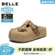 百麗（Belle）花生吐司半包勃肯鞋女26春新厚底厚底可外穿包頭拖鞋B2992AH6預售 棕色 35 (225mm)