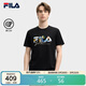 FILA 斐樂(lè )易烊千璽同款男子針織短袖衫夏時(shí)尚休閑簡(jiǎn)約基礎圓領(lǐng)T恤