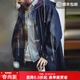 馬登工裝 復古街頭M51丹寧牛仔魚(yú)尾風(fēng)衣百搭中長(cháng)款抽繩連帽外套男春季 牛仔藍 XL