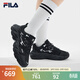 FILA 斐樂(lè )蕨草鞋2代南方版女鞋運動(dòng)鞋2025春新款復古老爹鞋舒適休閑鞋 黑/影黑灰-BD 38