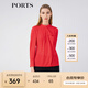PORTS寶姿春季女裝印花長(cháng)袖襯衫LM8B106KWT013 火焰紅 XS (2)