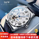 愛(ài)沃馳瑞士品牌IW手表男機械表全自動(dòng)進(jìn)口機芯鏤空飛輪夜光防水男士手表 8681皮帶銀白【進(jìn)口機芯】免費刻字