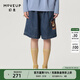 幻走（MOVEUP）2024春季新款.FUN系列抽繩趣味繡花設計師牛仔短褲女 牛仔藍 M