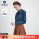 Navigare意大利小帆船長(cháng)袖牛仔襯衫女士2025新款純棉親膚尖領(lǐng)襯衣休閑上衣 海軍藍 M