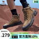 駱駝（CAMEL）男鞋秋冬新款戶(hù)外登山徒步馬丁靴防撞防滑增高厚底男士工裝靴 G14W342614 卡其 42