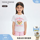 Teenie Weenie Kids小熊童裝25夏新款女寶寶可愛(ài)全棉撞色短袖T恤 象牙白 110cm
