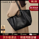 CharisKitty旗艦店小c&k單肩包包女包2026新款編織包托特包生日情人節520禮物 黑色Black【送女友老婆女生禮物走心】
