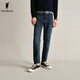 POLOWALK男士休閑直筒牛仔褲2024秋冬褲新品時(shí)尚百搭潮流男式牛仔長(cháng)褲子 深藍 36