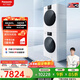 松下（Panasonic）白月光5.0SE洗烘套裝超薄純平全嵌10kg 家用滾筒洗衣機全自動(dòng)熱泵烘干機除菌除毛 F2A1+F2AR1